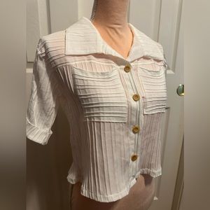 NWT NIDA Button Down Crop Top
